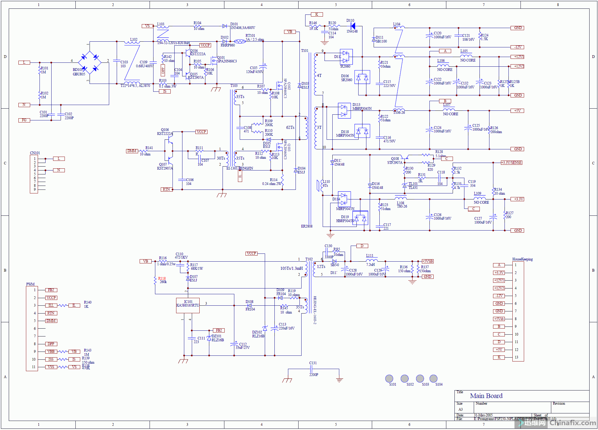 求一张主动pfc电源图纸