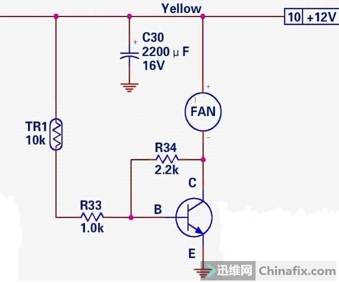 电源风扇温控电路,看不懂