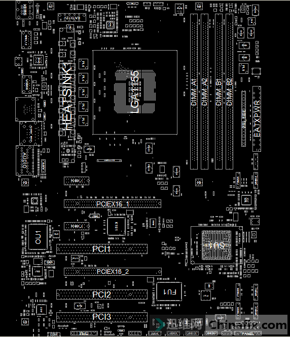 华硕p8p67 le rev:1.03 3.00点位图  1.03维修指南