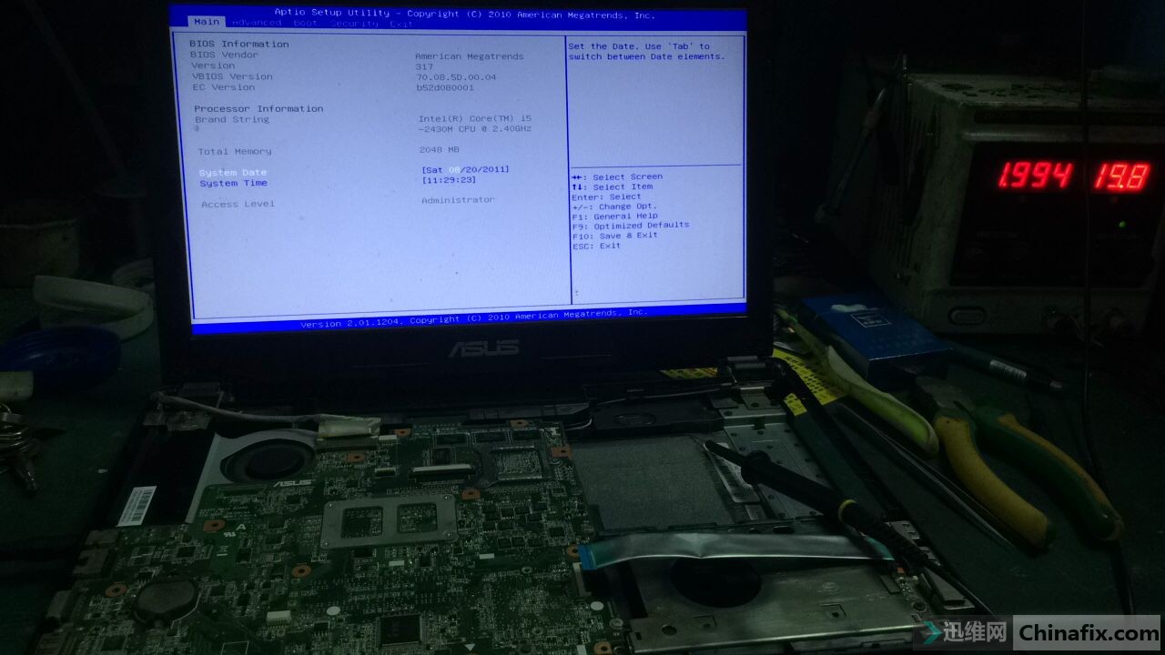 ASUS K43SV 3.0 重启4次亮机-迅维网维修论坛