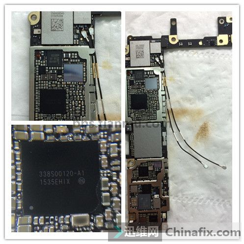 首创iphone6s三无维修一例实拍主板零件分布图