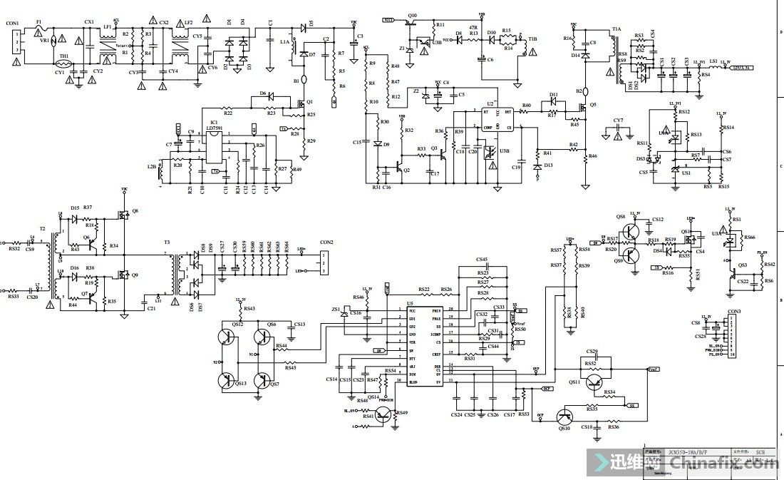 长虹液晶彩电jcm35d-1mf 264电源板原理图