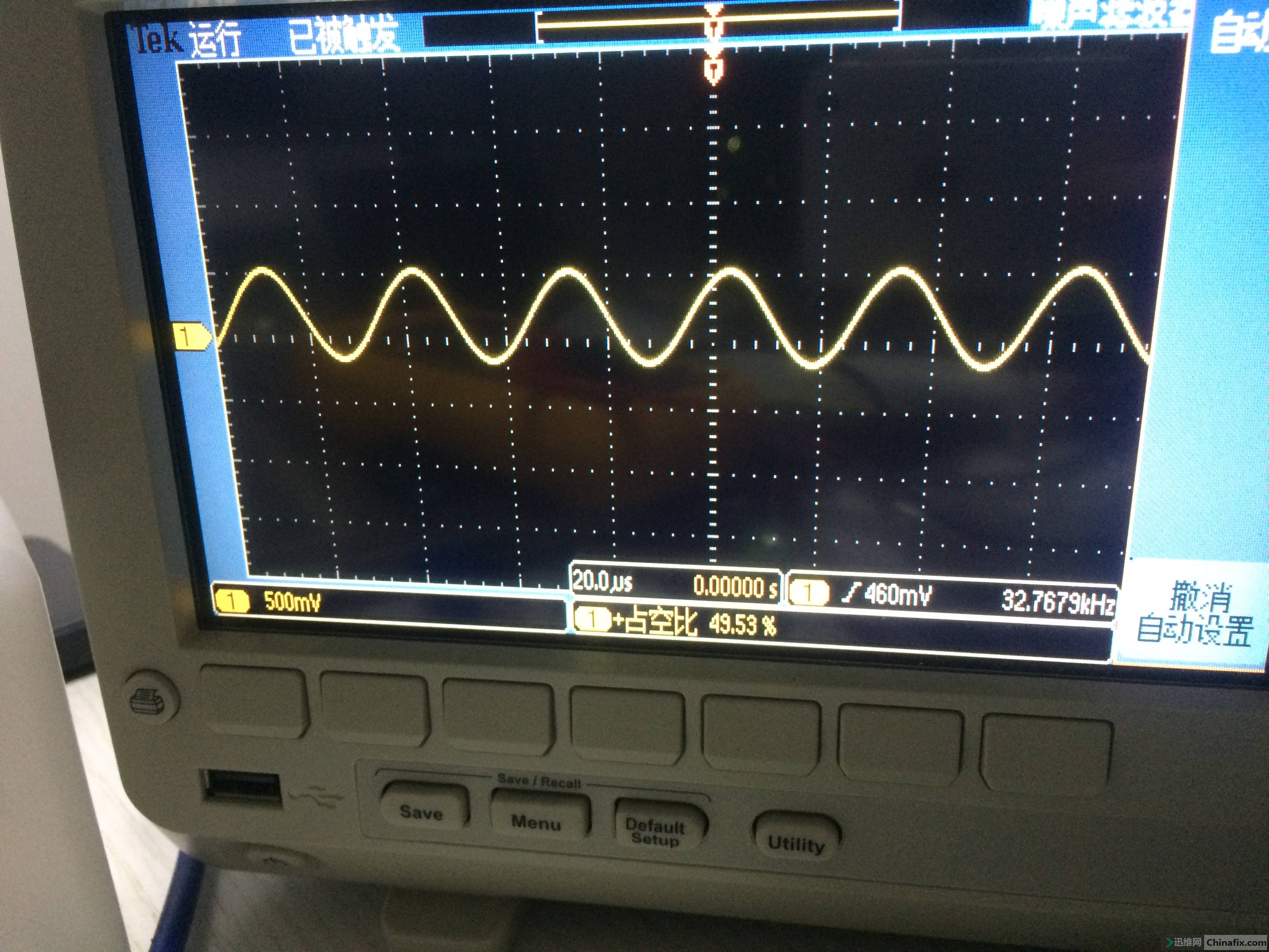 32.768晶振两个波形不一样算正常吗?频率差不