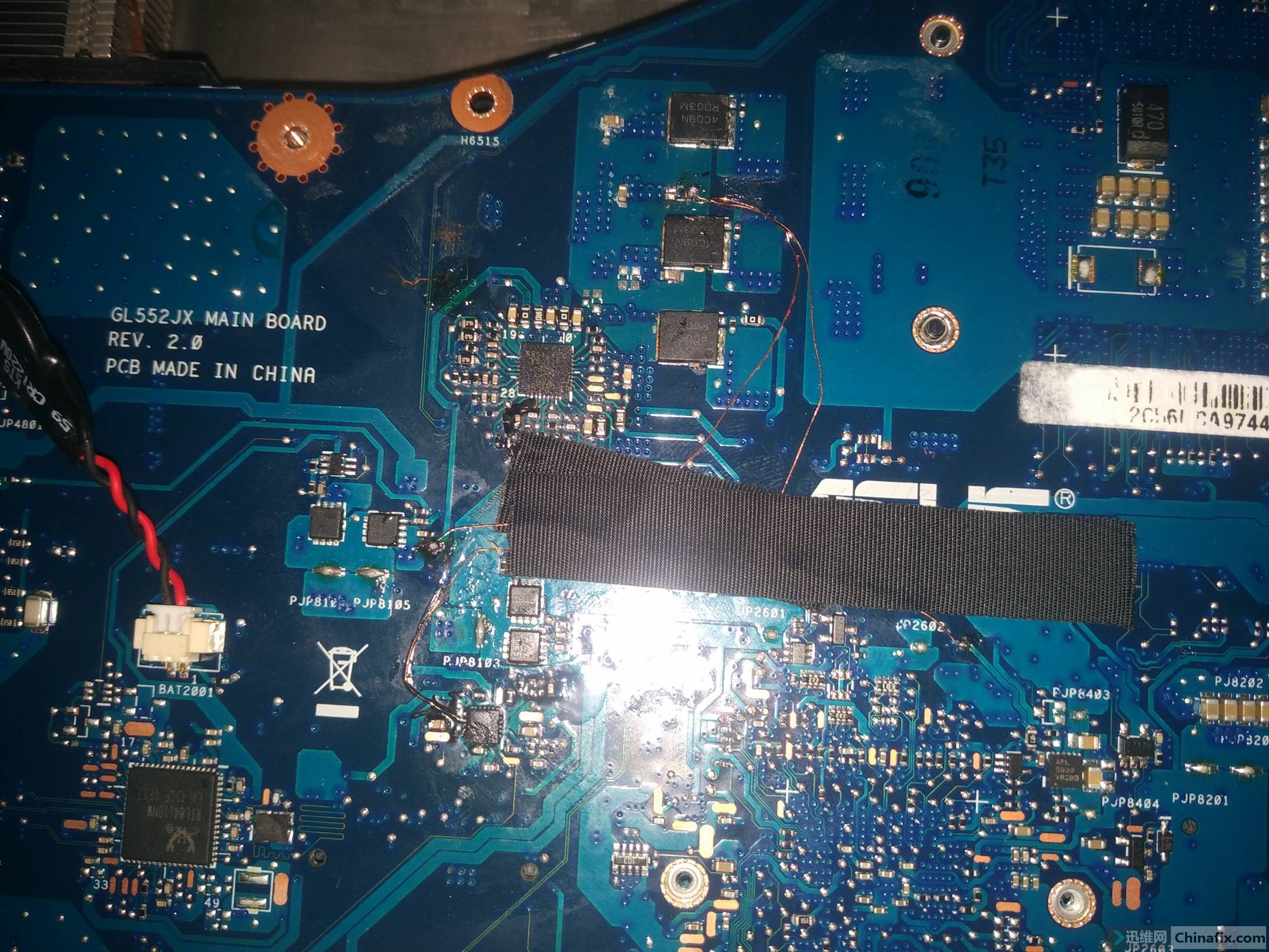 华硕gl552jx进水维修分享
