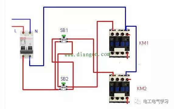 交流接触器常用接线电路图和实物图实用