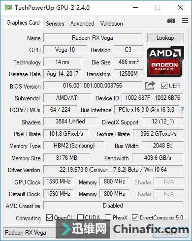 GPU-Z更新至2.4.0，修复RX Vega 56开核“成功”乌龙-迅维网-IT维修资讯