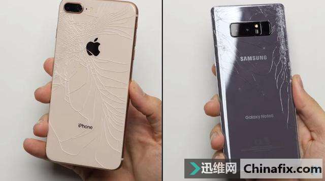 iPhone 8 Plus和三星Note 8跌落测验对比,还是戴手机套吧