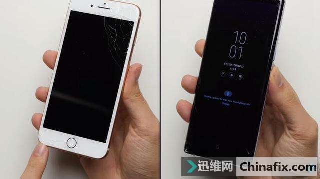 iPhone 8 Plus和三星Note 8跌落测验对比,还是戴手机套吧