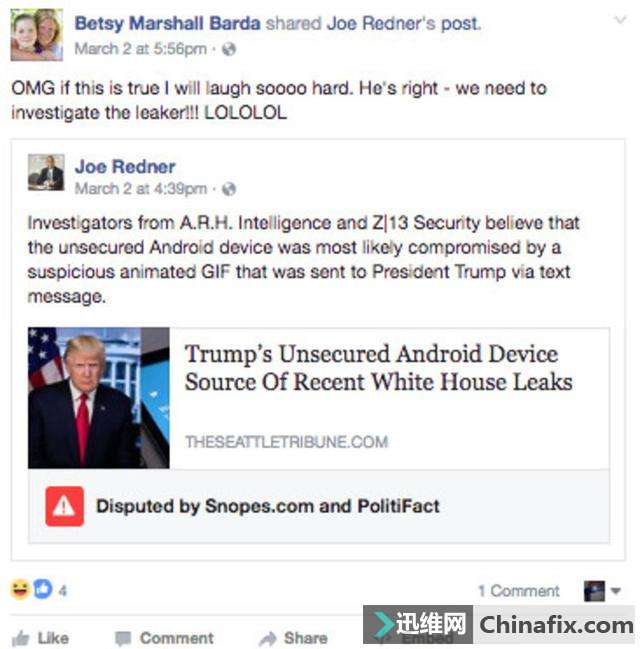 为了打击假新闻,Facebook 打算增加一个“更多信息”的按钮