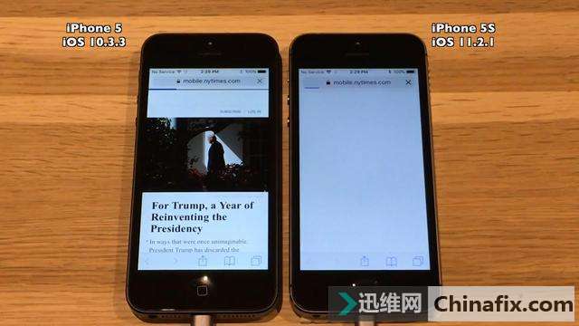 实测运行苹果iOS10的iPhone5和运行苹果iOS11的5S谁更快