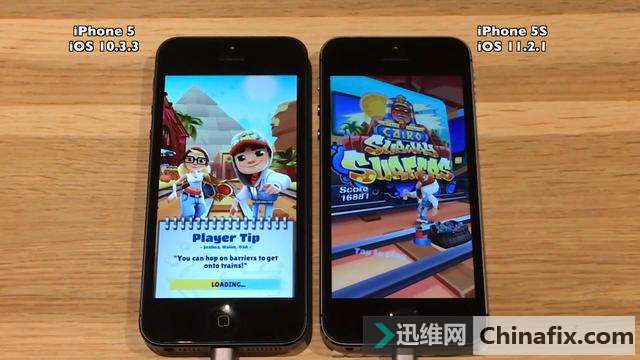 实测运行苹果iOS10的iPhone5和运行苹果iOS11的5S谁更快