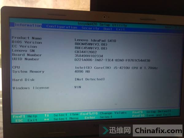 S410װϻصBIOS޷ʶӲ̵