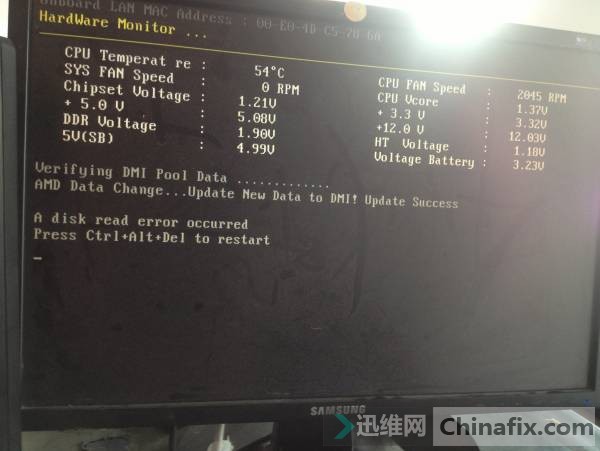 ӳ̩NF520 A2GʾA disk read error ޷ϵͳ