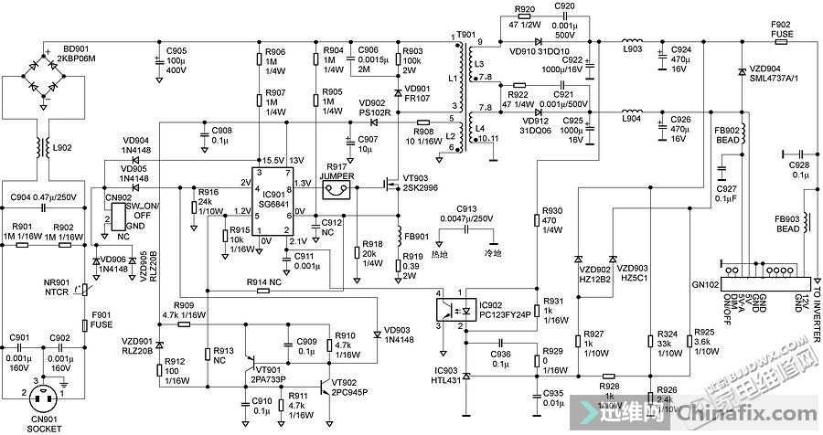 yd723a电源芯片电路图图片