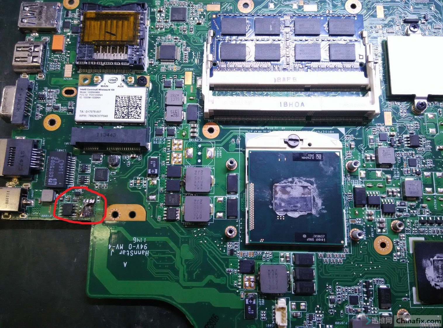 华硕k43sd无cpu供电大短路不跑码维修