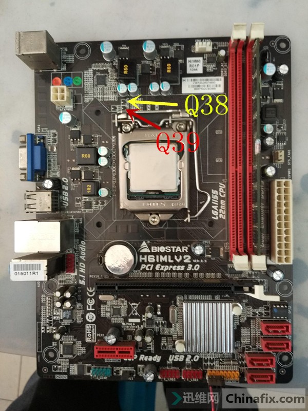 映泰h61mlv2 rev 8.0 无cpu供电的维修