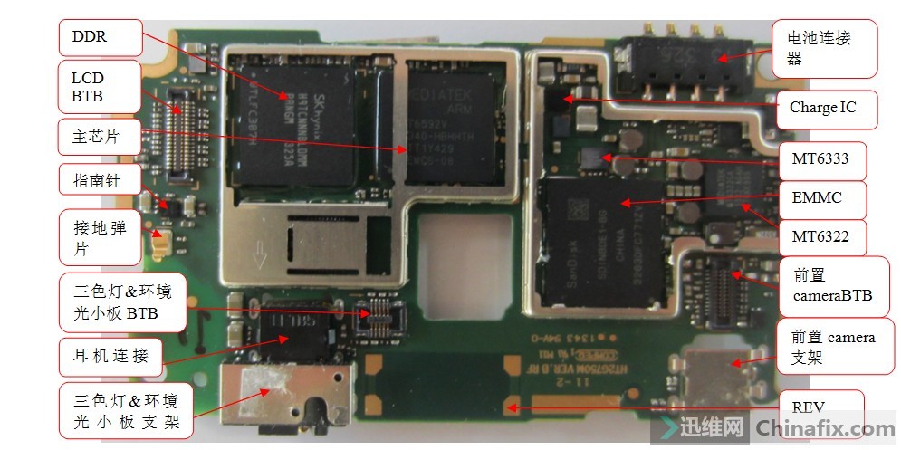 华为g750-t01主板元件分部图,方框图,主板彩图及部分原理图-迅维网