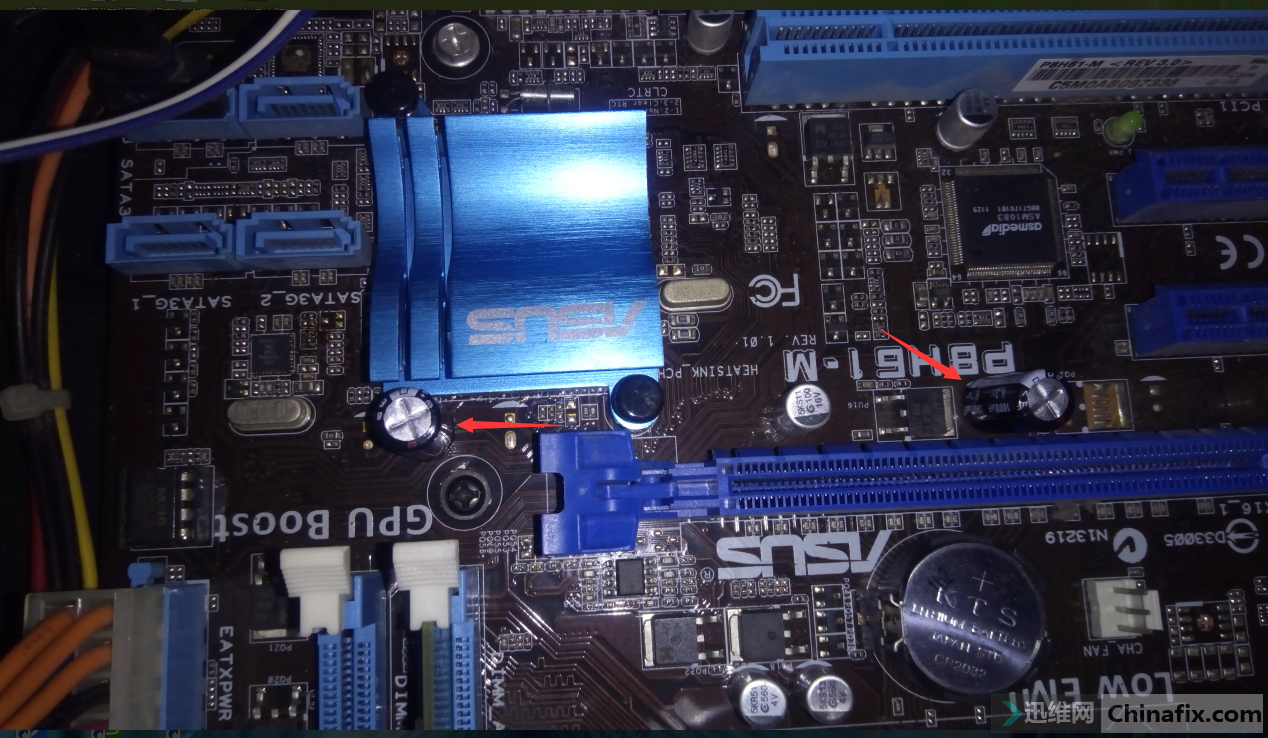 华硕p8h61-m进系统掉电故障