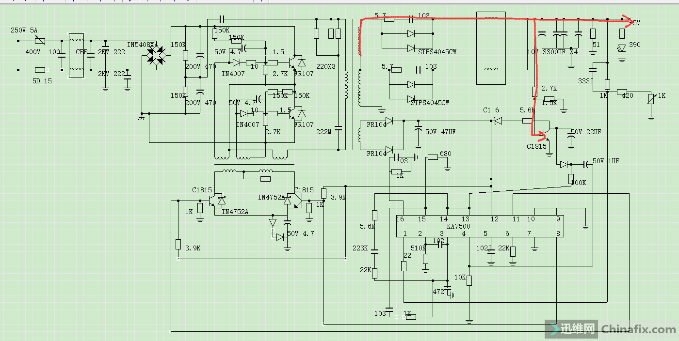 ka7500b开关电源原理图图片