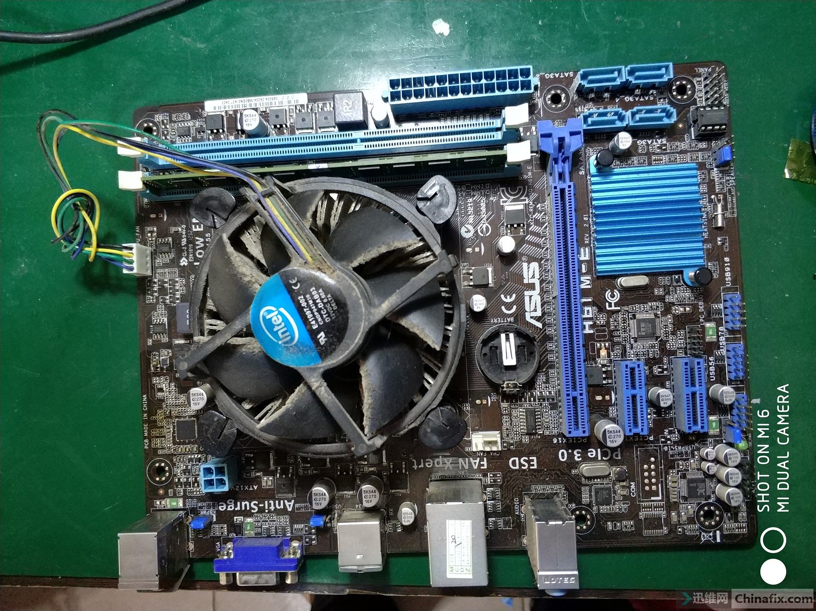 华硕h61主板不显示维修