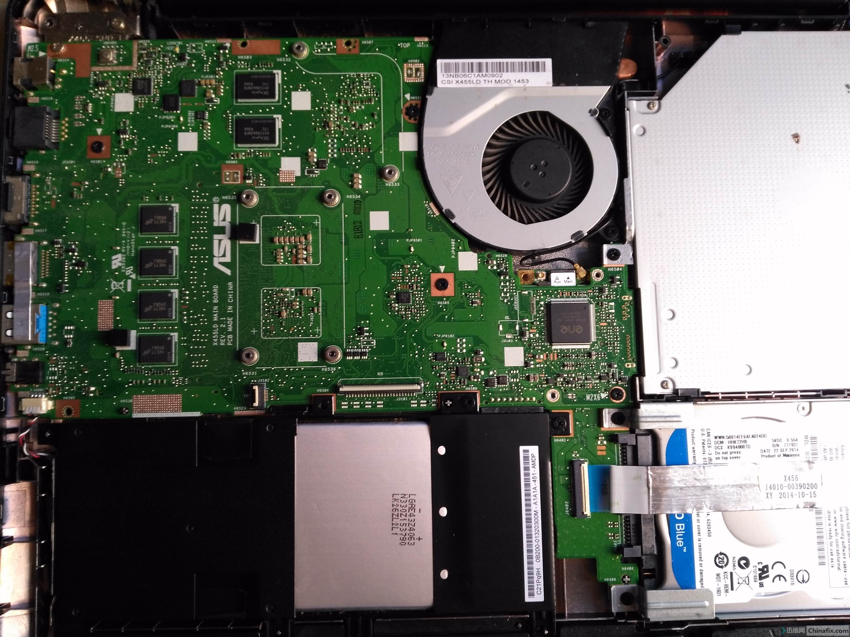 华硕a455li5主板电池