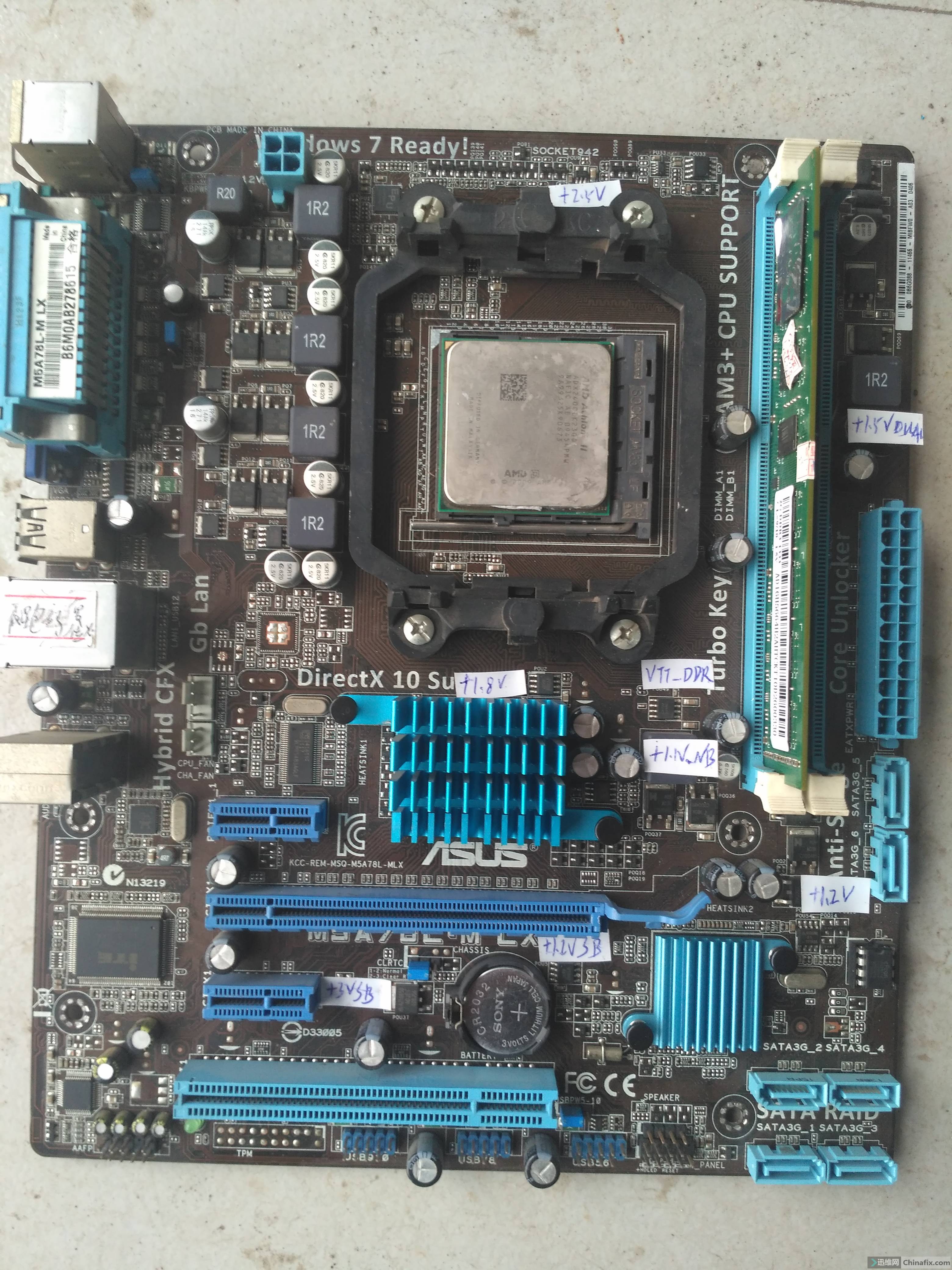 维修华硕主板m5a78l-m lx rev1.00 全板没复位