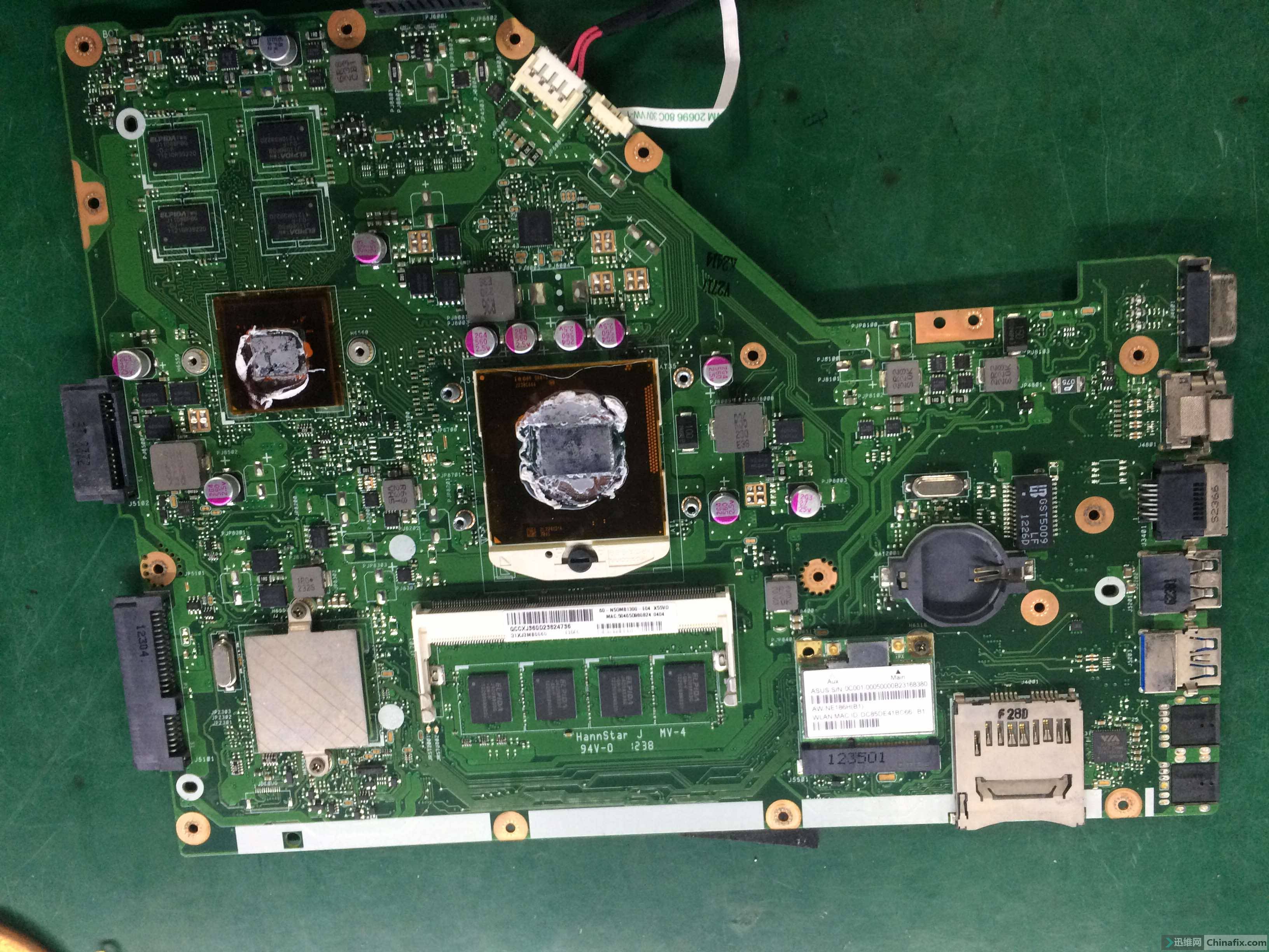 华硕x55v板号x55vdmainrev21有图片对好bios不对不触发