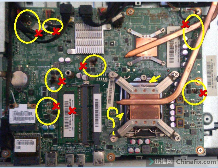 lenovoc340c440一体机原装电源适配器19v输出瞬间电压升到45v左右烧毁