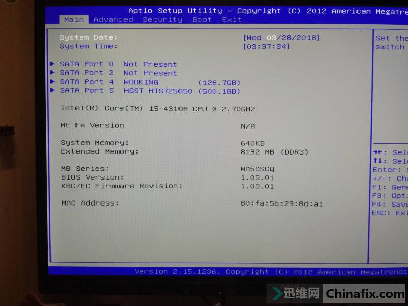  WA50SCQ bios