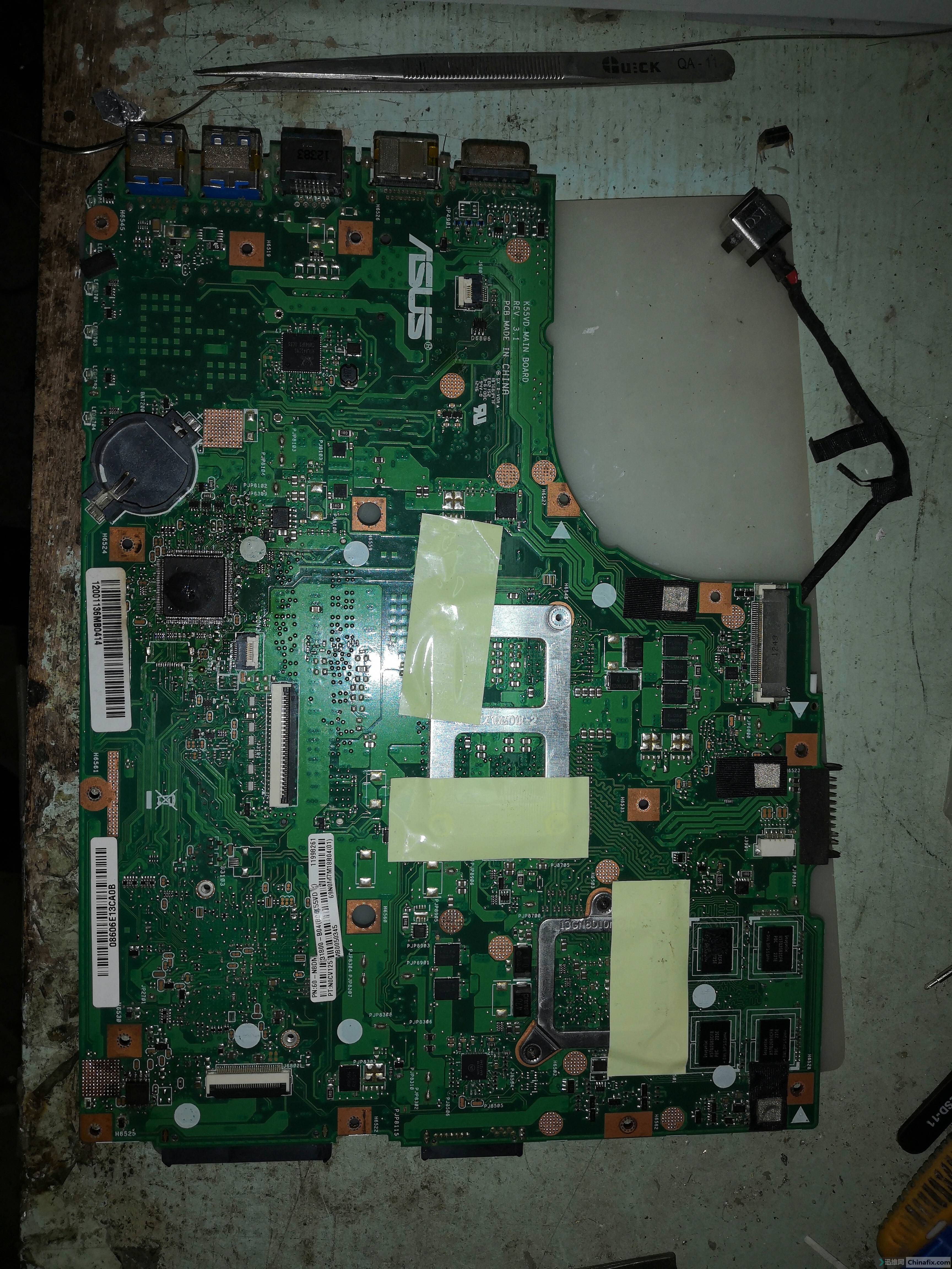 华硕笔记本k55vd不通电