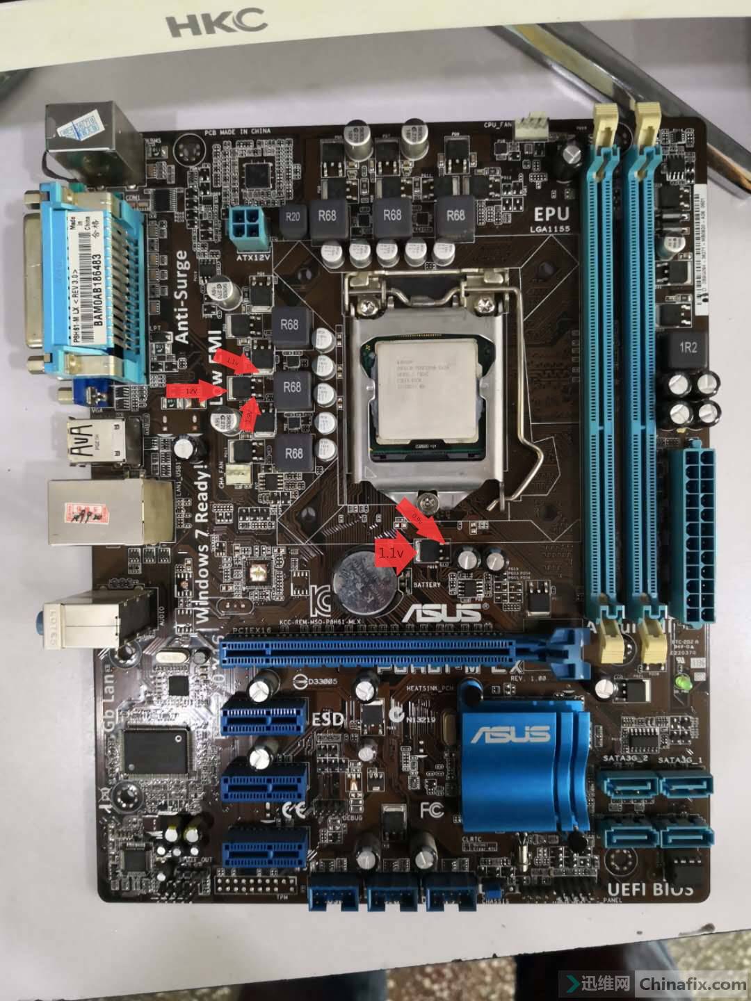 小白维修,华硕p8h61-mlx和华硕b85m-f各一例-迅维网-维修论坛