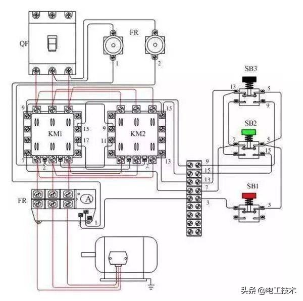 2分鐘搞懂三相異步電機正反轉和自鎖控制電路及接線圖