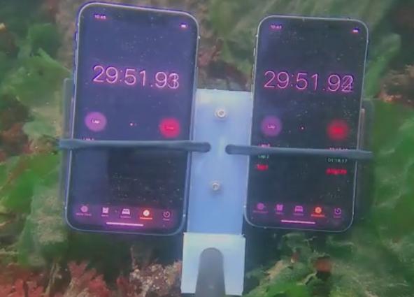 苹果iPhone11/Pro防水测试:通过水下无人机下潜至12米