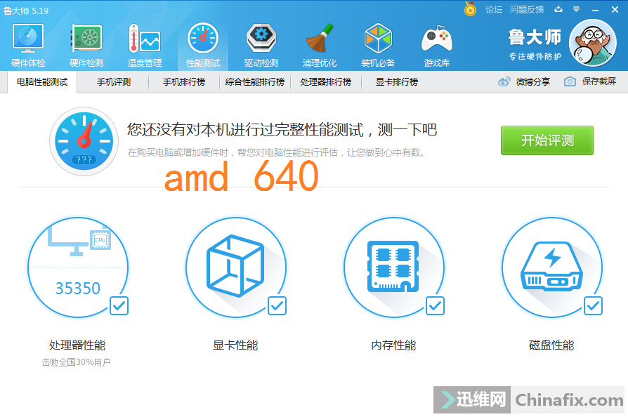 amd640600e跑分和温度
