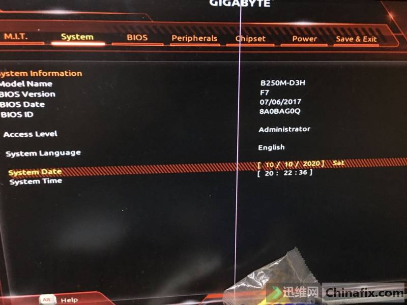 GA-B250M-D3H rev1.0BIOS