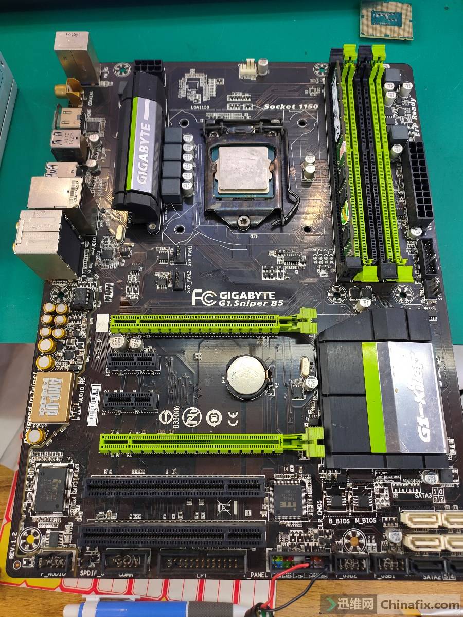 技嘉g1sniperb5rev12掉电来回重启维修案例附带bios