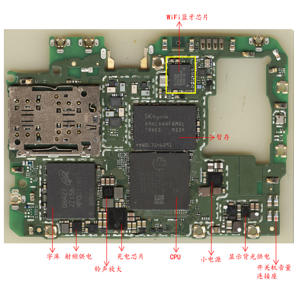 华为畅享9wifi模块位置图片
