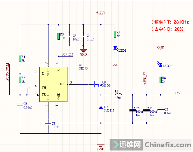 NE555+LM358 5Vѹԭͼ+PCBļ