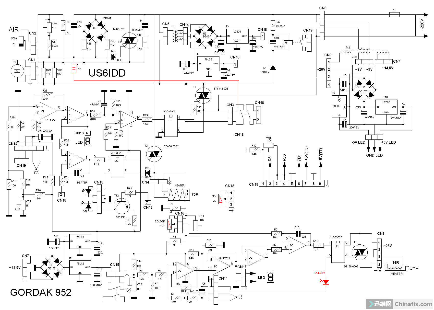 热风枪控制板电路图图片