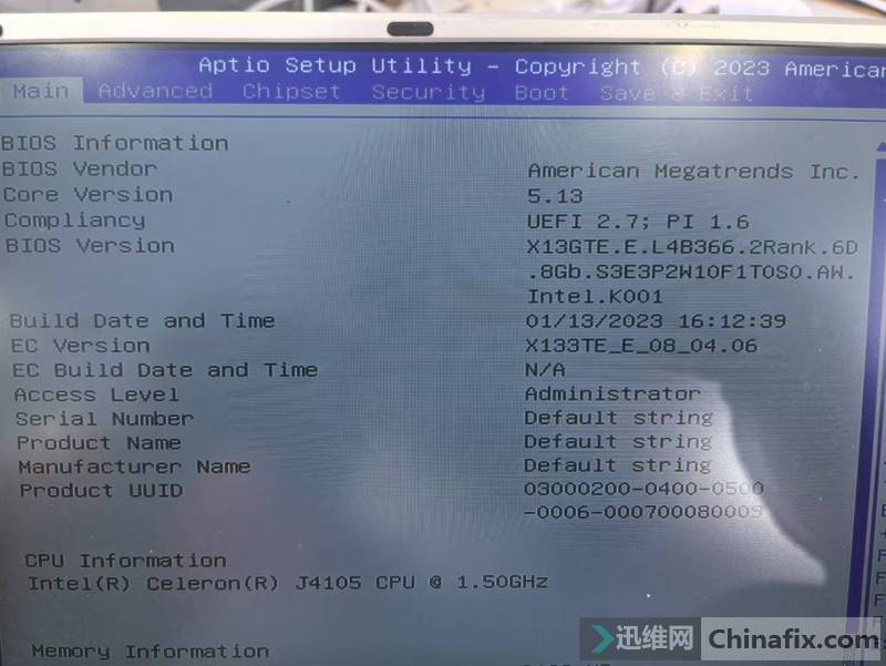 ʼǱԭbios X133TE-E-GLK-P4B6-V3.0