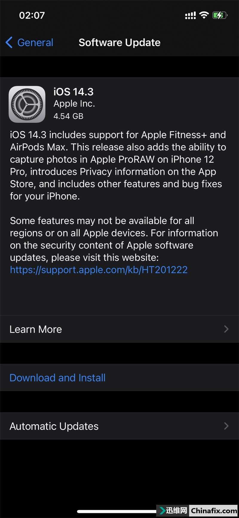 iOS14.3RC版推送升级,有4GB