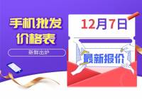 華強北手機批發價格表（12月7日）