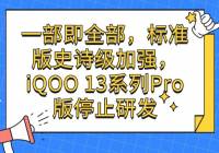 һȫ׼ʷʫǿ iQOO 13ϵProֹͣз
